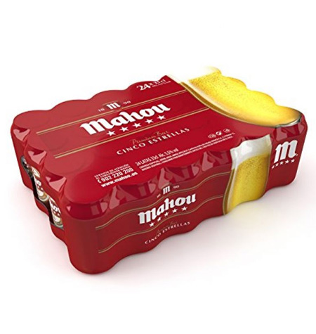 Cerveza MAHOU 0,0 Tostada 33 cl Pack 24 latas - Comercial Garcia Gonzalez