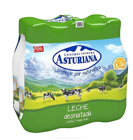 Comprar Leche Semidesnatada Sin Lactosa 6 unidades de 1L Central lechera  Asturiana