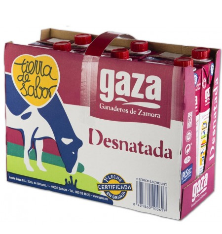 Leche Gaza Desnatada Brik 6 x 1Litro