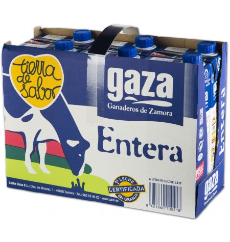 Leche Gaza entera pack 6 x 1litro