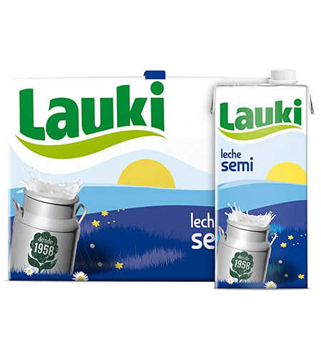 Leche Lauki semidesnatada pack 6 x 1litro