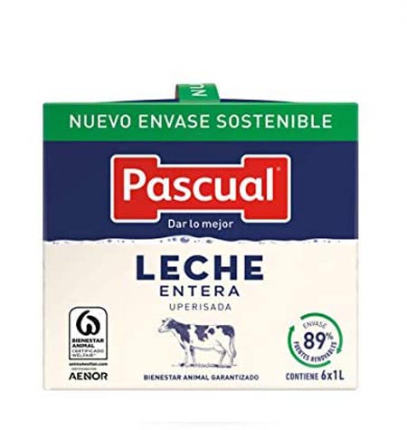 LECHE PASCUAL S/LACTOSA ENTERA 1L C6 - Forpas Gastronomia, distribuidores  de productos gastronómicos