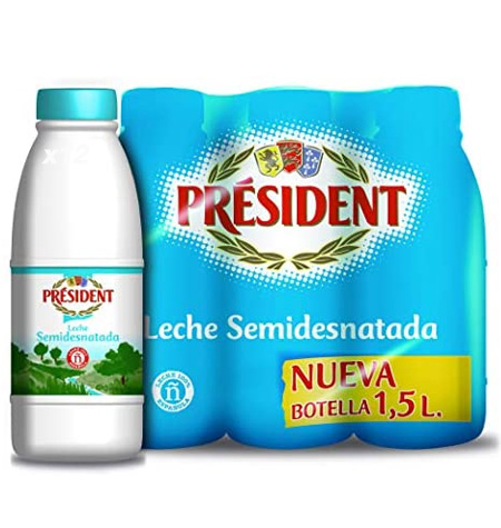 Leche President Hostelería Semidesnatada 6 x 1,5 Litros