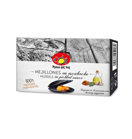 Mejillones en escabeche Plaza del Sol 20-30 Lata RO-550 - Distribuidor en Salamanca