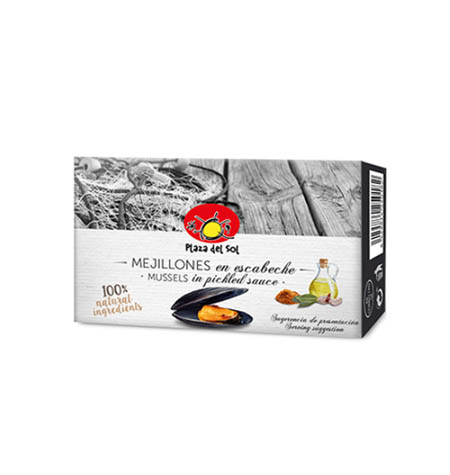 Mejillones en escabeche Plaza del Sol 60-80 Lata RO-1000 - Distribuidor en Salamanca