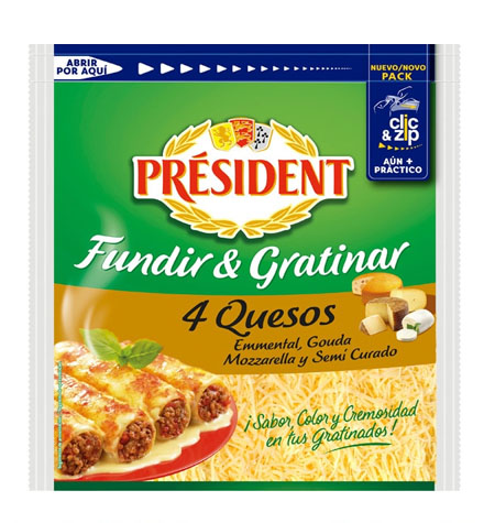 Queso rallado 4 Quesos PRESIDENT 150g