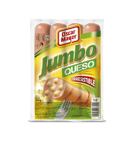 Salchichas Jumbo con Queso Oscar Mayer 4 Und - Distribuidor en Salamanca